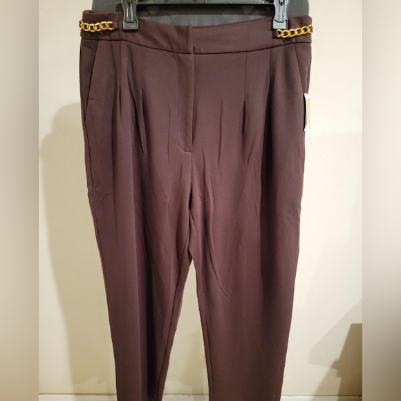 Michael Kors Basics Brown Pants GOLD
Accents Women Size Large W/Pockets - Picture 1 of 4